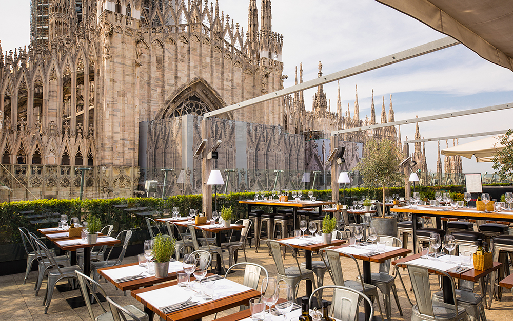 La Rinascente Milano, dóm, duomo, rooftop restaurant, étterem