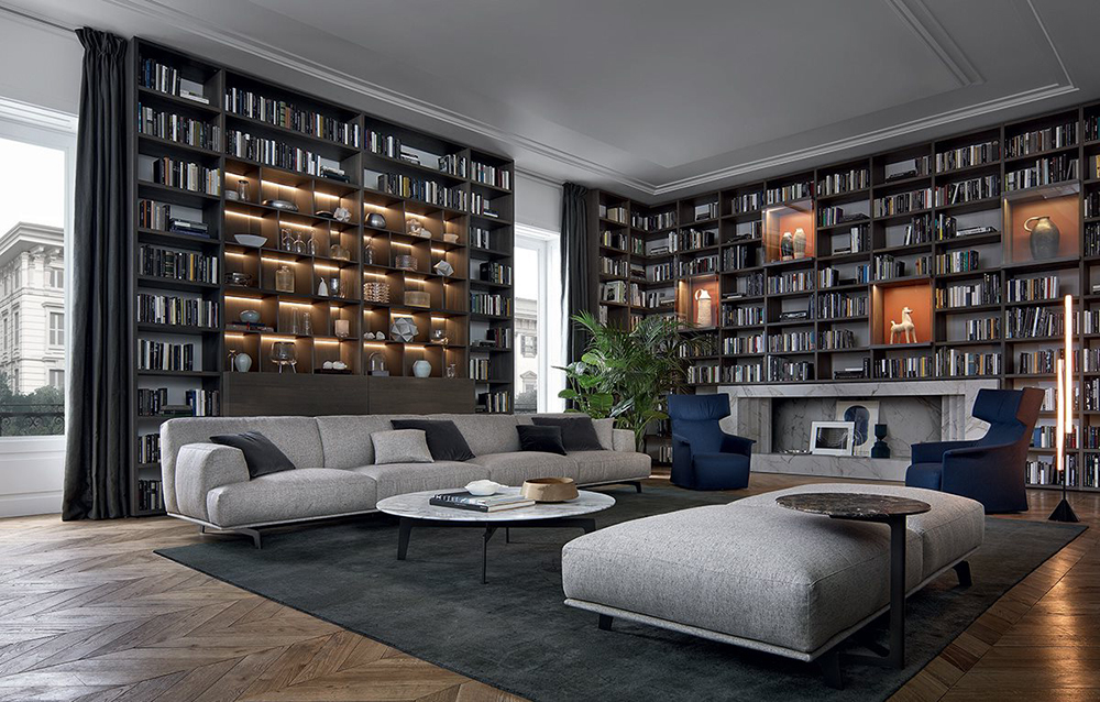 Poliform_wall system_polc_nappali_living room_luxury_sofa_kanapé