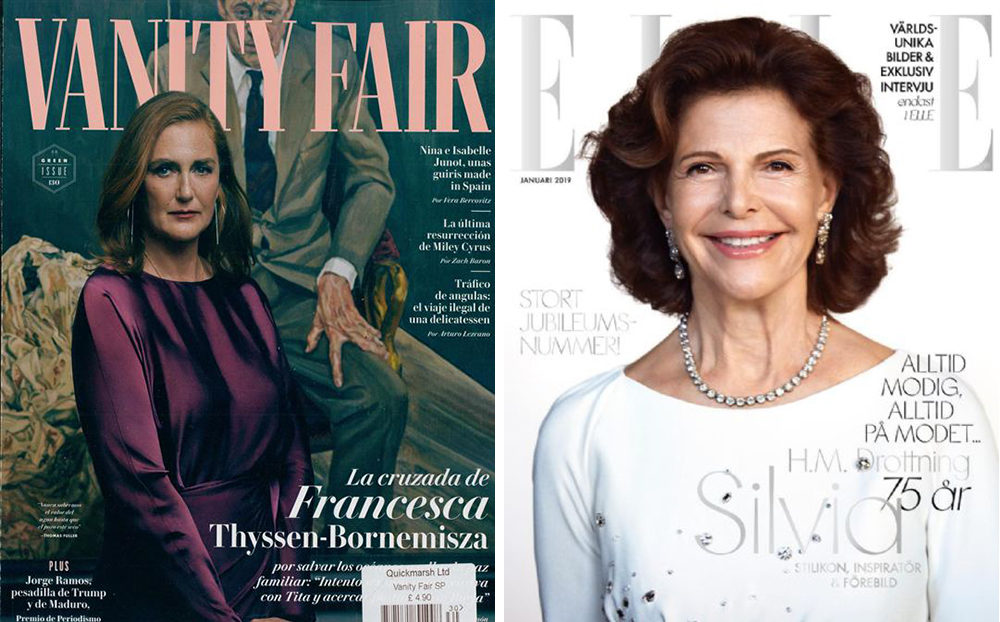 Francesca Thyssen-Bornemisza_Silvia queen of Sweden_ELLE_Vanity Fair Spain_magazine cover_királyné